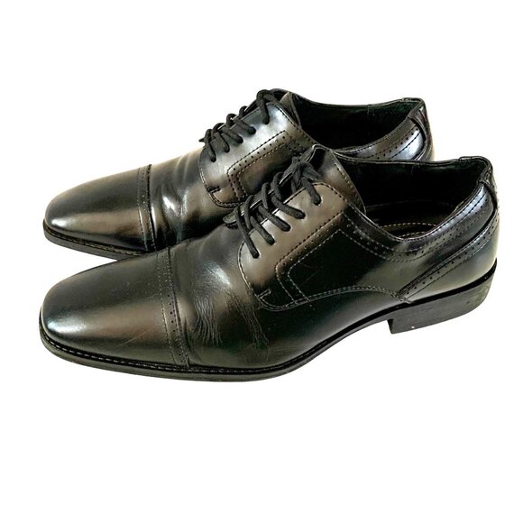 Stacy Adams Waltham Cap Toe Oxford Mens Dress Shoes Leather Black 9 M Lace Up - Picture 1 of 8